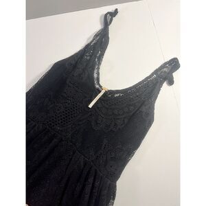 Free People women's black evening lace crafted stylish lined dress Size 4